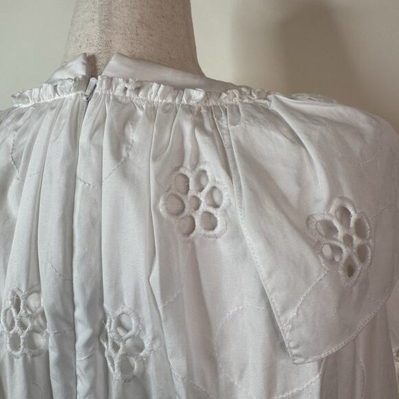 NWT Simone Rocha Frill Trim Midi Dress A Line Embroidered Eyelet Size US 4 - Picture 9 of 13
